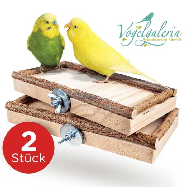 2er Pack Sitzbrett "M" aus Holz für Vogelkäfig